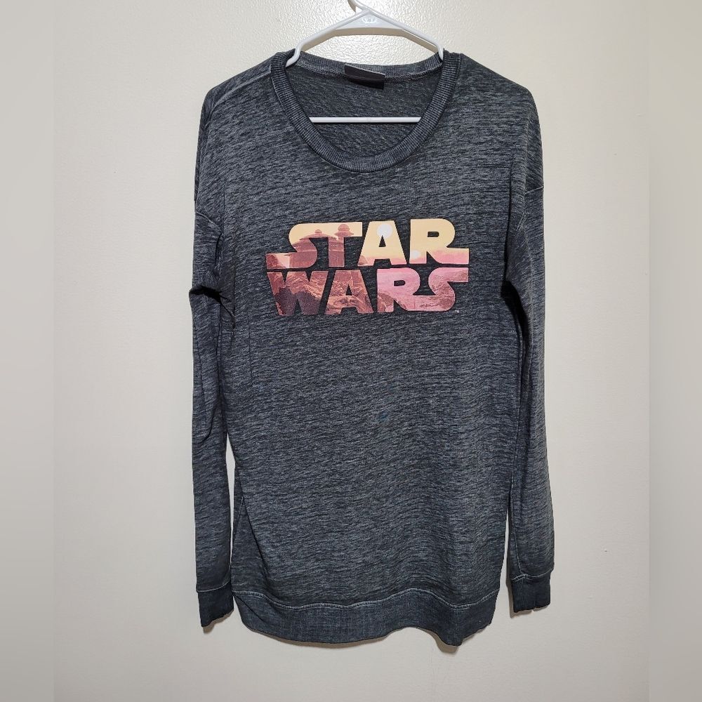 Star Wars Charcoal and Pink Crew Neck Long‎ Sleeve Top